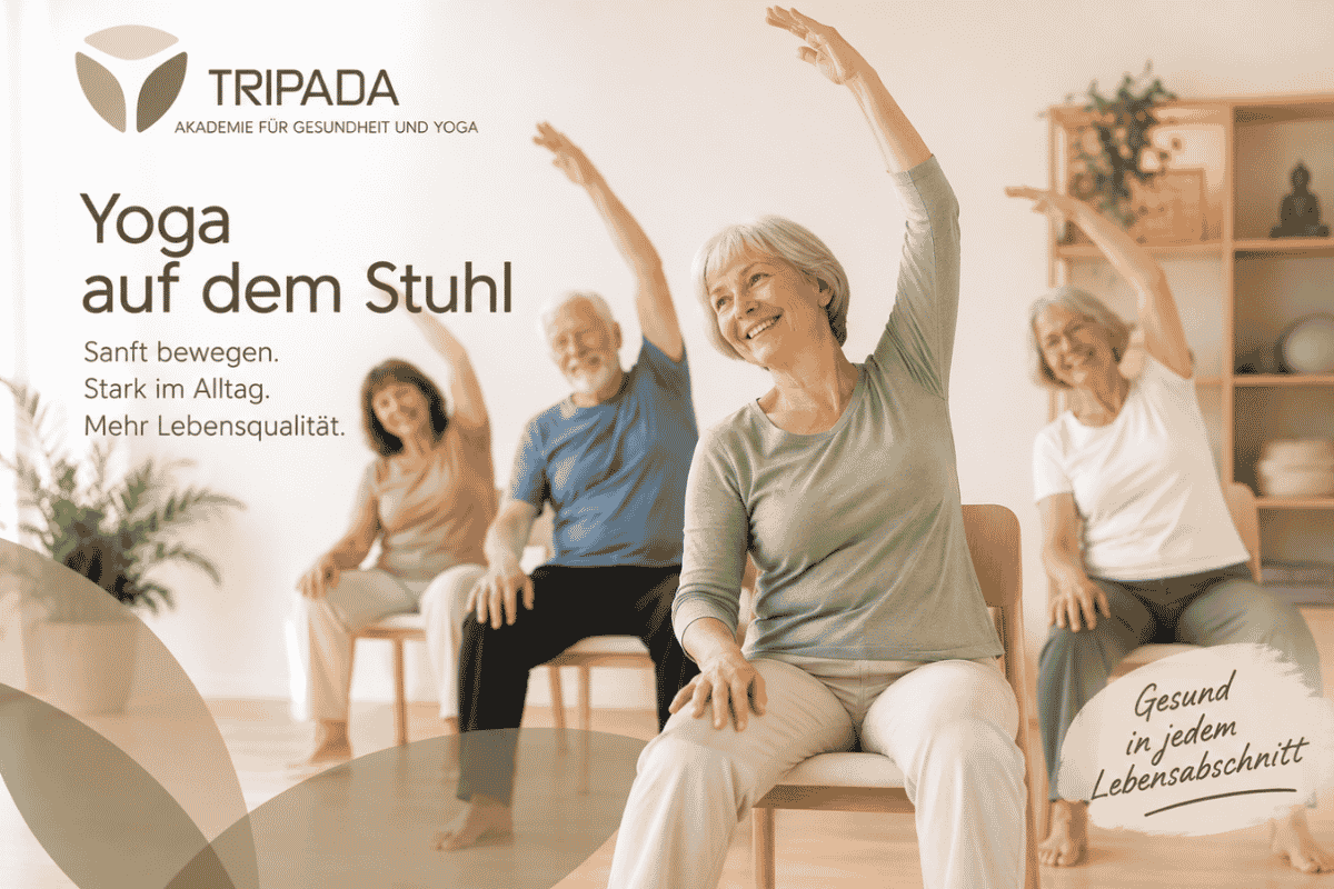 Tripada Yoga auf dem Stuhl